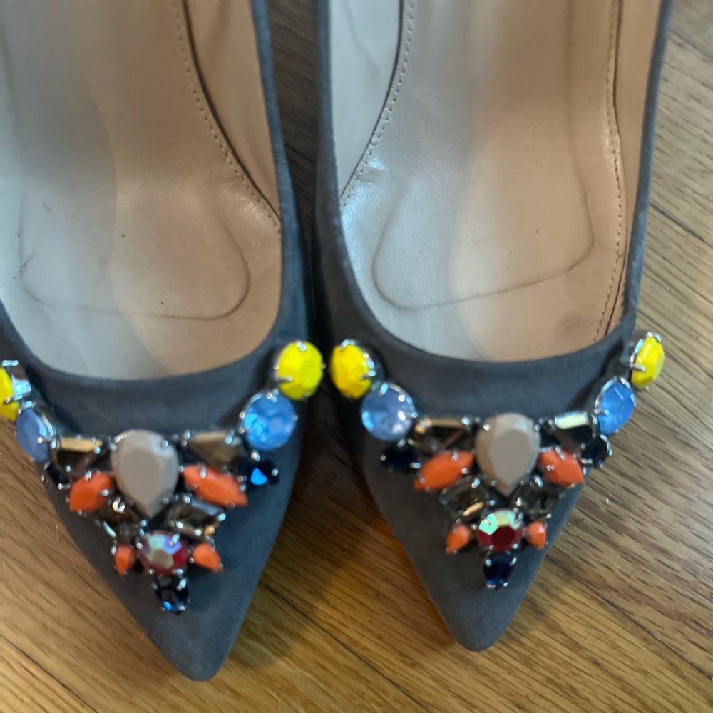 Embellished Gray J Crew Women's Shoes